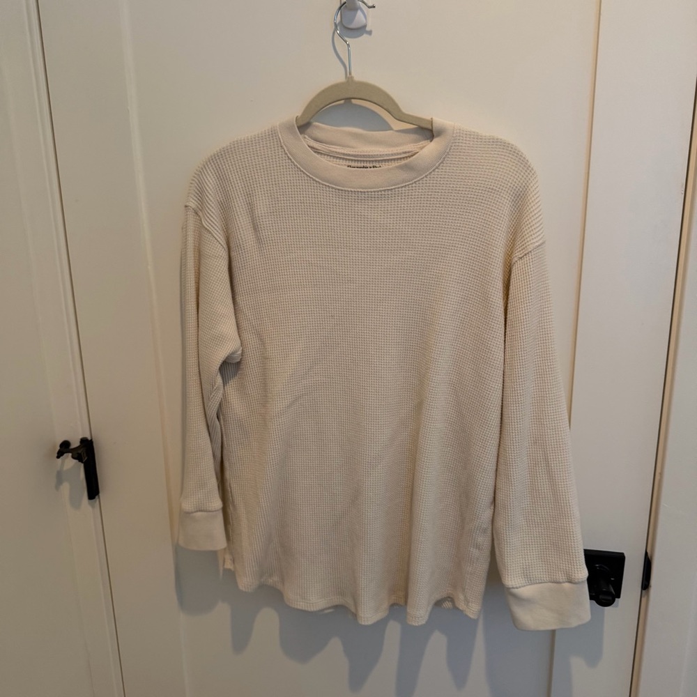 Abercrombie and Fitch Long Sleeve Thermal Tee White Size Medium
